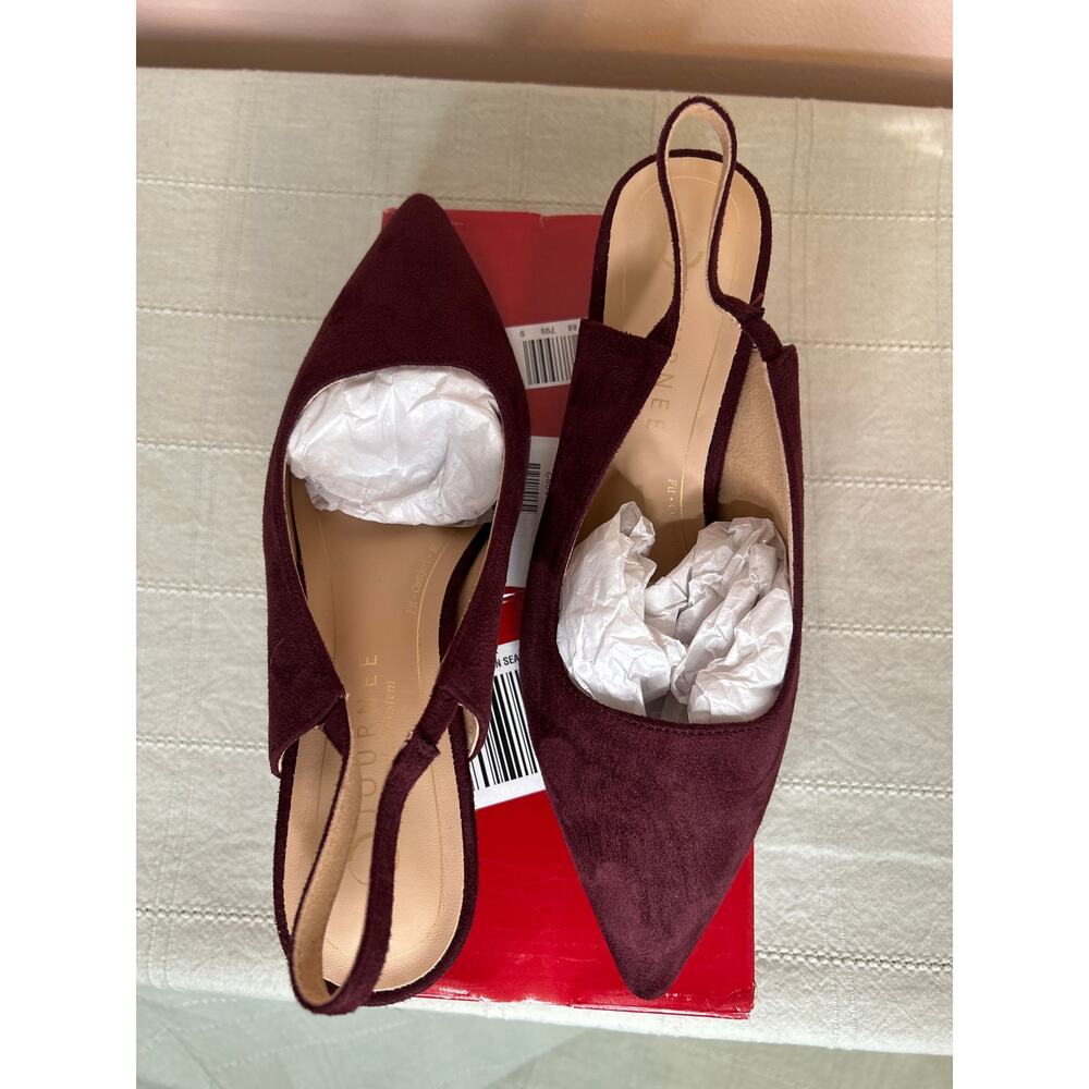 Journee Collection Paulina Women's Oxblood Patent Slingback Kitten Heel Sz 8 WD - Picture 16 of 16